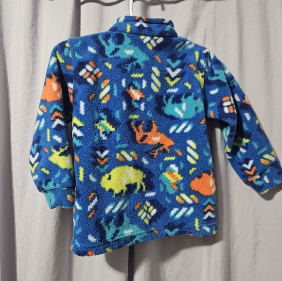 Columbia Toddler Zing III Fleece Zip Up With Buffalo And Reindeer Print - Picture 8 of 9